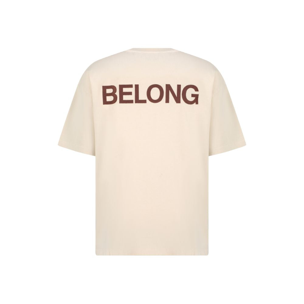 Beige Embroidered Cotton T-Shirt