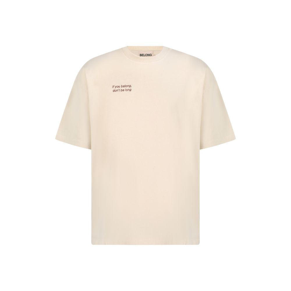 Beige Embroidered Cotton T-Shirt