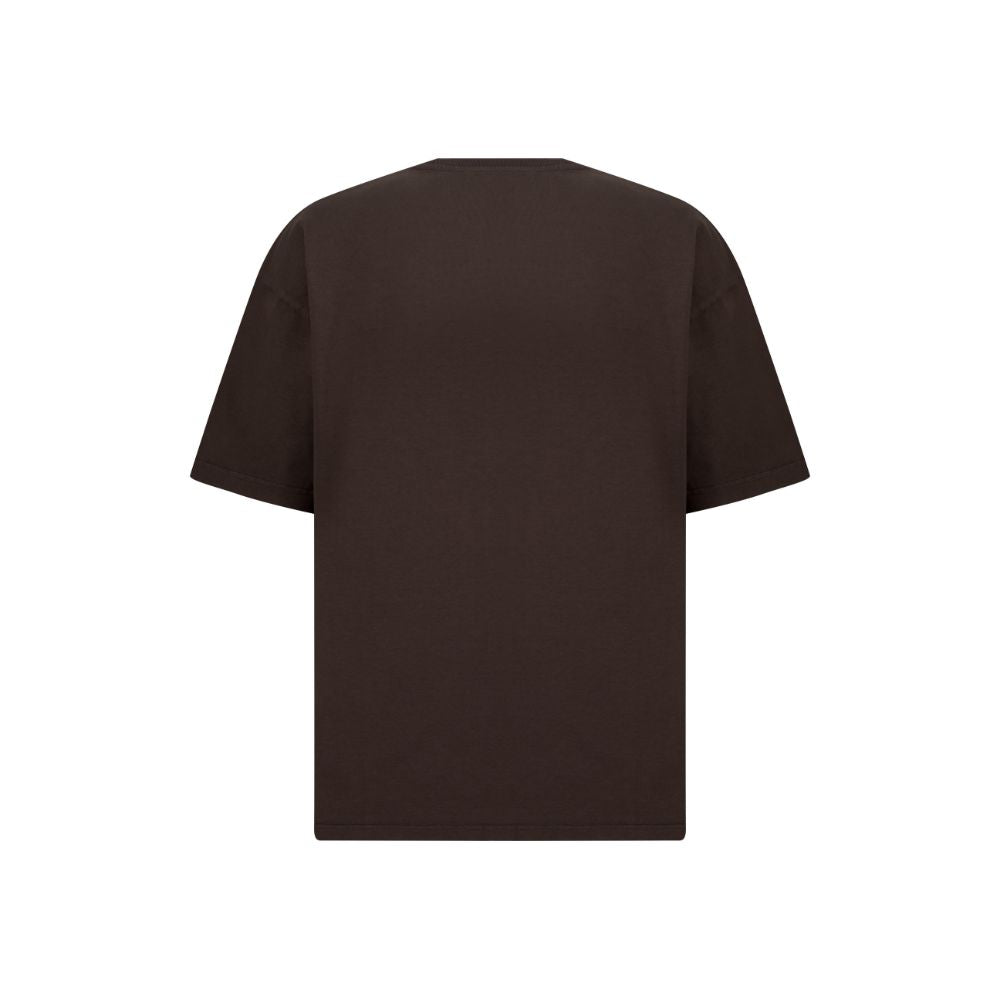 Brown Patchwork Cotton T-Shirt